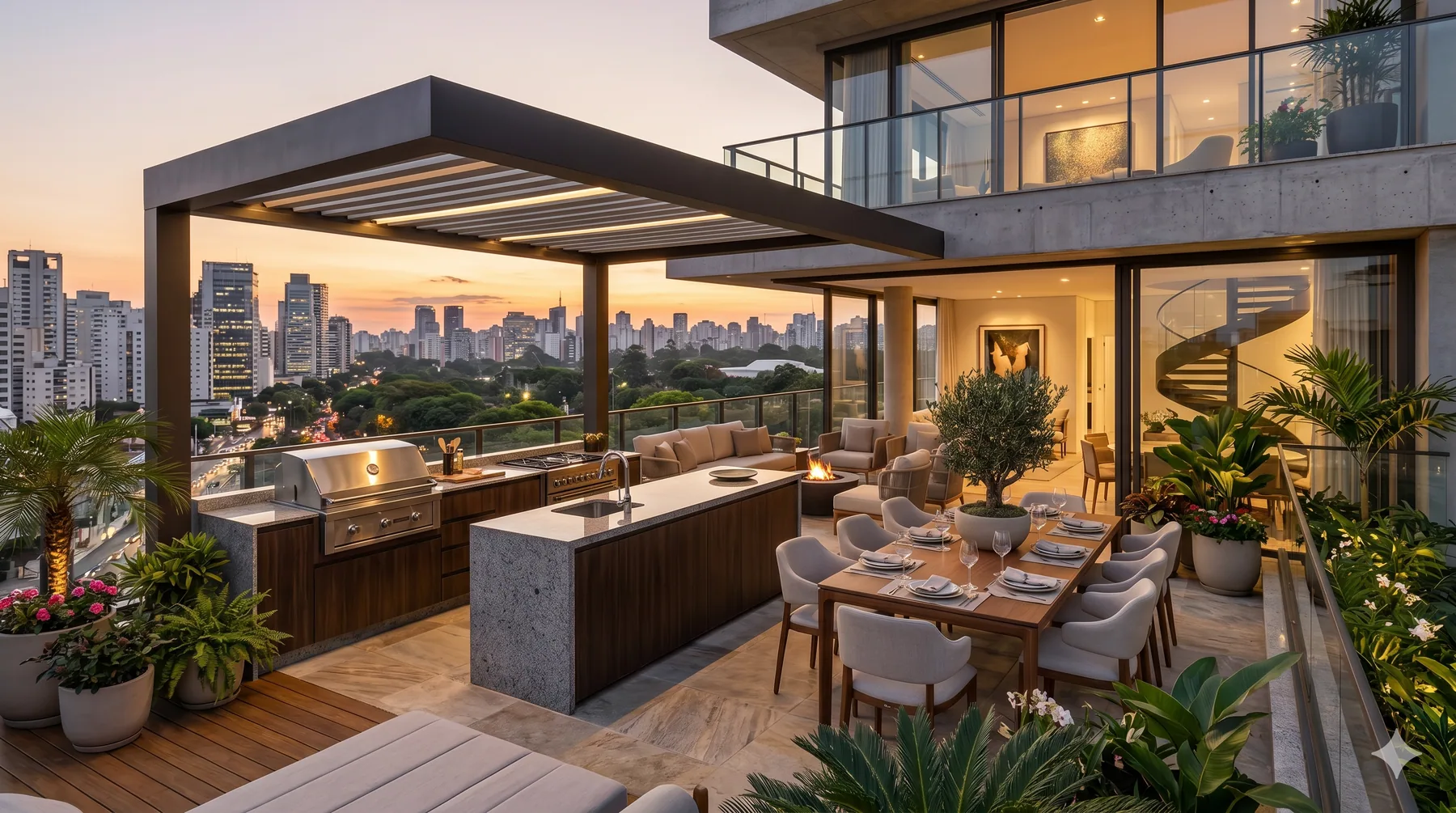 Área externa conceitual de empreendimento residencial
