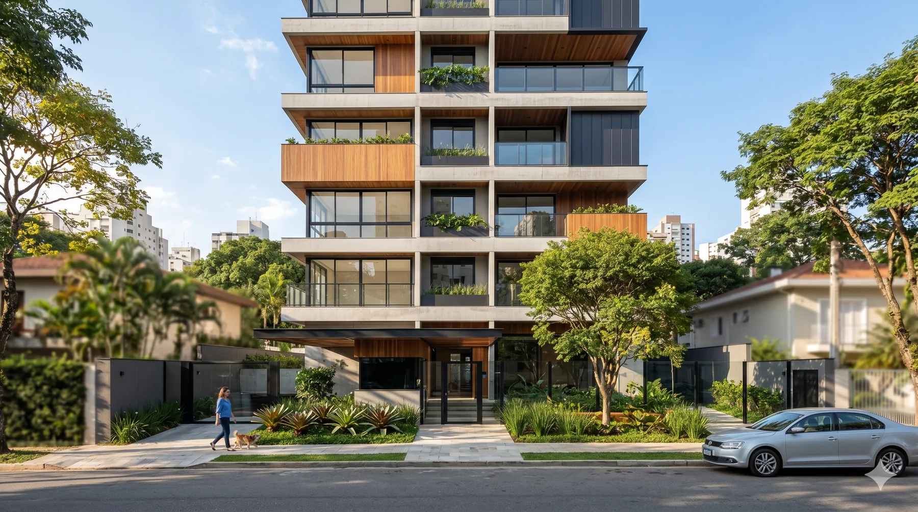 Empreendimento residencial conceitual de arquitetura contemporânea